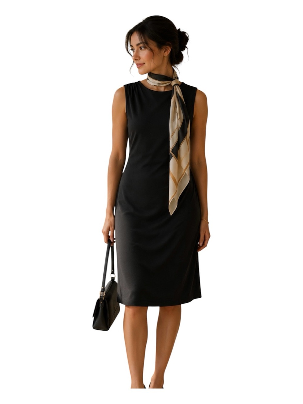 Kenneth Cole New York Black Sleeveless Draped Dress Size XS